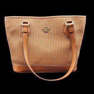 Giani Bernini Womens Woven Tote, Tan ,One Size